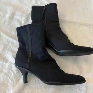 Prada Black Canvas Calzature Donna Ankle Bootie, Size 39.5